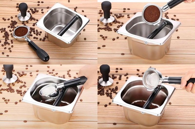 Apexstone Coffee Knock Box Stainless Steel, Espresso Knock Box Stainless Steel, Knock Box for Espresso Coffee Grounds, Knock Box Small - Image 4